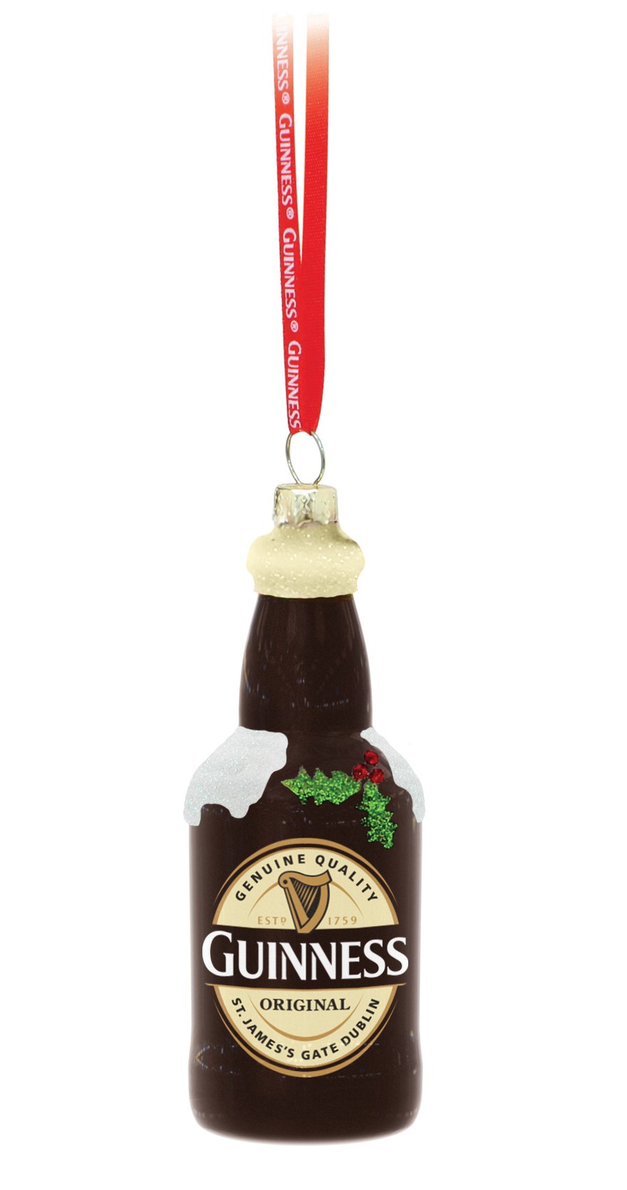 Guinness Bottle Glass Christmas Decoration