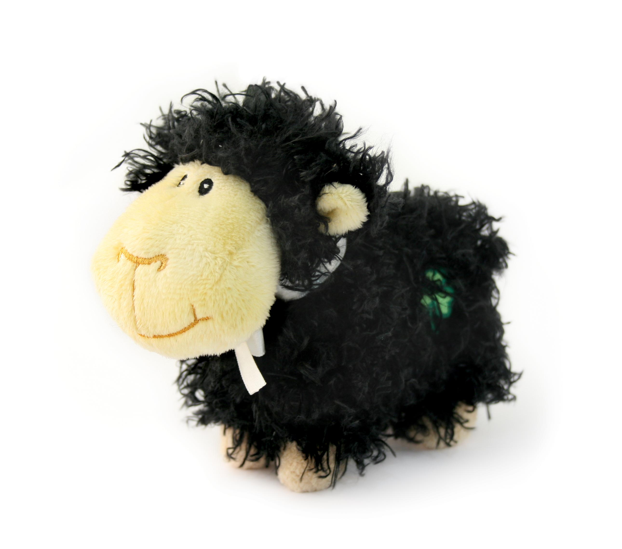 (image for) Shaggy Black Irish Friends Shamrock Cuddly Sheep - Ireland- 6.5"