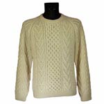 (image for) Aran Handknitted Wool Sweater - Merino Crew design