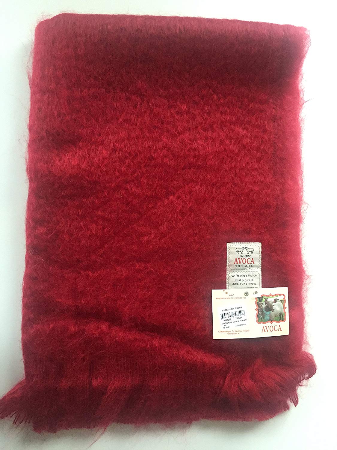 (image for) Avoca Mohair Throw 56" x 40" Made in Ireland-Valent Design