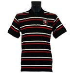 Striped black/white/red Guinness Harp polo shirt