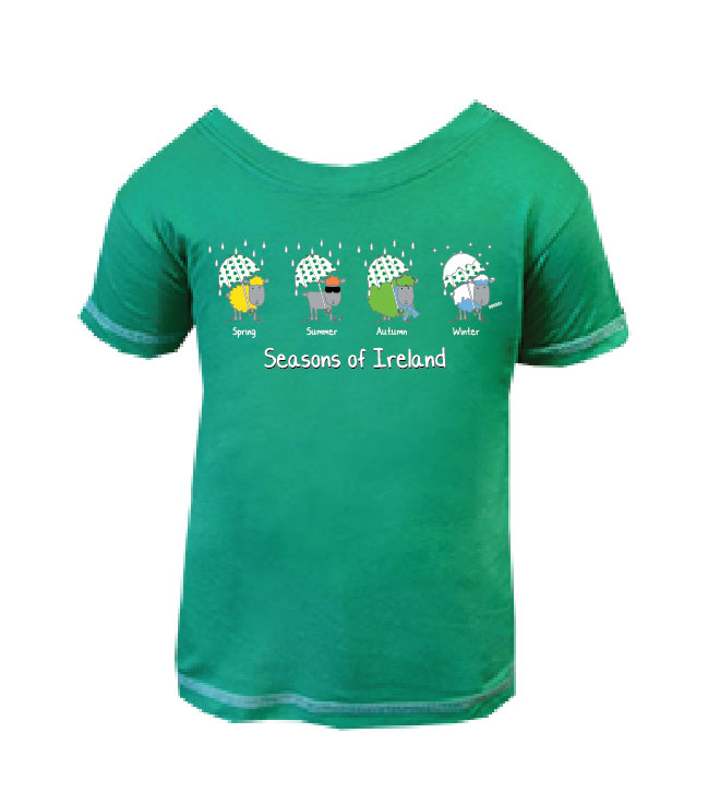 (image for) Kids "Seasons of Ireland" Green T Shirt (1/2yr- 9/10yr) - Click Image to Close