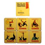Set of 6 Cork Backed Guinness Coasters