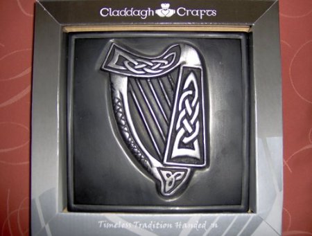 (image for) Irish Celtic Harp Plaque by Claddagh Crafts