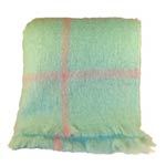 Blue with pink lines Mohair Throw - M165