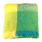 Yellow and blue Mohair Throw - M203