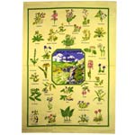 Irish wildflowers tea-towel