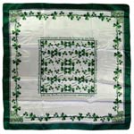 White and Green shamrock square scarf