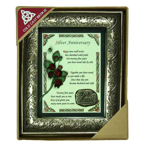 Cold cast Bronze shadow box - Silver Anniversary (image for) Cold cast Bronze shadow box - Silver Anniversary