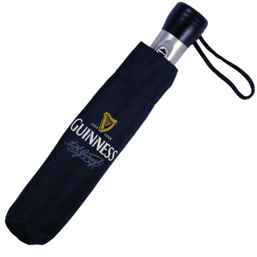 Guinness compact umbrella – push button open (image for) Guinness compact umbrella – push button open