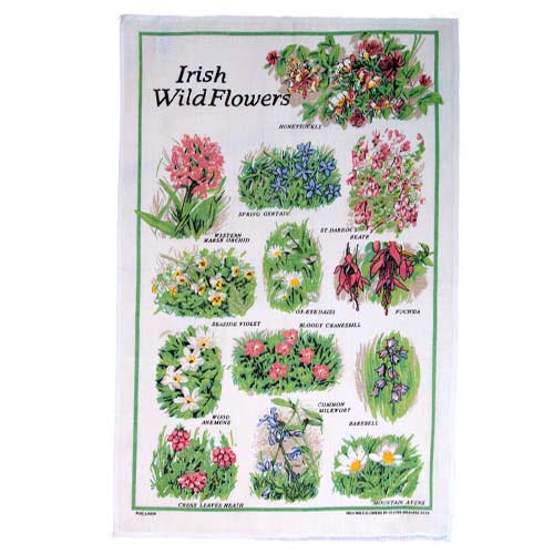 Irish wild flowers tea towel (image for) Irish wild flowers tea towel