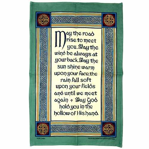 (image for) May the road rise to meet you tea-towel
