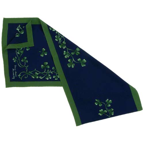 Patrick Francis silk scarf – Shamrock Sprig (image for) Patrick Francis silk scarf – Shamrock Sprig