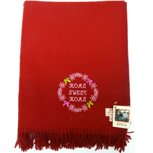 (image for) Avoca pure wool rug –" Sweet Home" Red - Click Image to Close