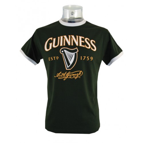 (image for) Guinness Bottle Green/White Harp T Shirt - Click Image to Close