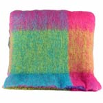 Pink Purple Green and Blue Mohair Throw - M199