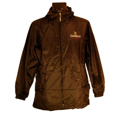 Unisex Guinness rain jacket in a zipper pouch