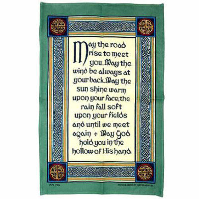 May the road rise to meet you tea-towel
