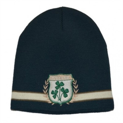 (image for) Ireland Shamrock Crest Knit Hat - Click Image to Close