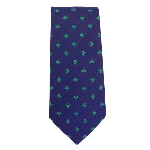 Shamrock - Blue - Irish Neck Tie (image for) Shamrock - Blue - Irish Neck Tie